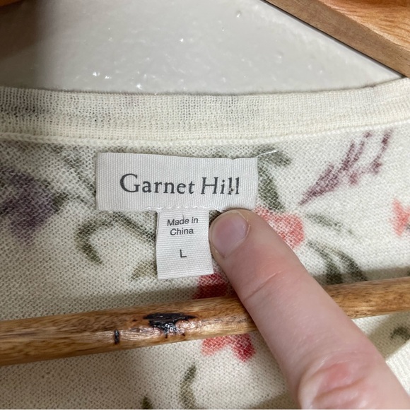 Garnet Hill | Cottagecore Merino Wool Dainty Floral Cardigan NWOT - Picture 6 of 11